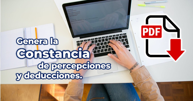 Se observa una persona consultando en una lap top información institucional.